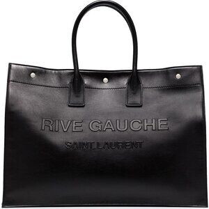 Saint Laurent Maxi Rive Gauche leather tote bag in black